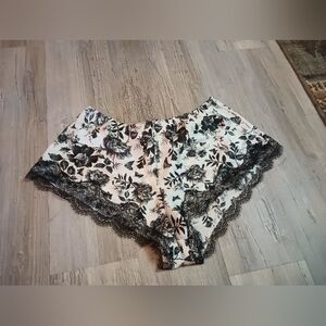 Victoria's Secret Black and White Floral Lace Shorts